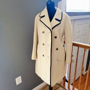 Vintage Europe Craft Imports wool pea coat in cream
